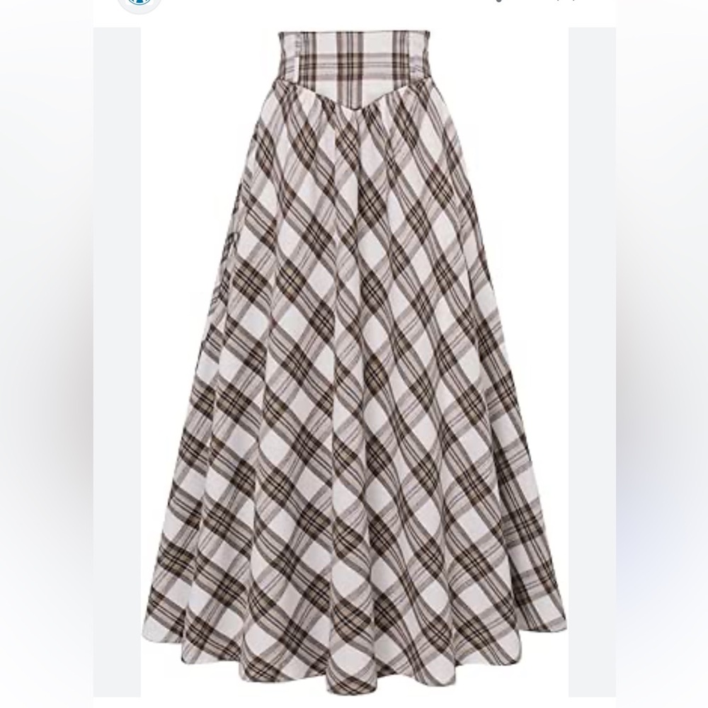 New Skarlett Dackness Medieval Renaissance Victorian Lace Up Plaid Maxi Skirt